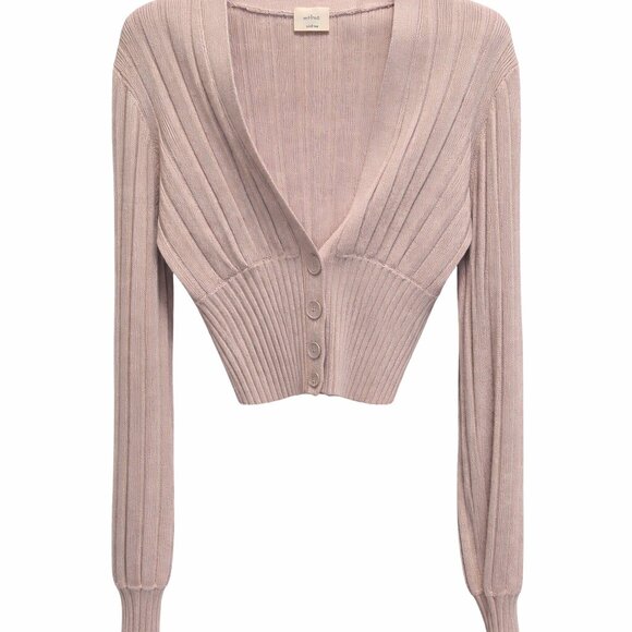 Aritzia Wilfred Ribbed Cropped Cardigan - Picture 4 of 6